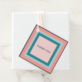 Cadeautags met strandkleurpalet vierkantjes bedankjes labels