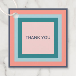 Cadeautags met strandkleurpalet vierkantjes bedankjes labels