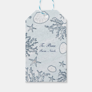 Cadeautags Strand Koraalrif Zeeschelp & Zeester Cadeaulabel