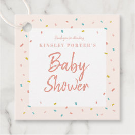 Cadeautags voor babyfeest met strooiborder bedankjes labels