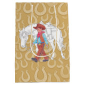 Cadeautas Cowboy en Paard Bruin (Achterkant)