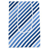 Cadeautas - diagonale blauwe lijnen (Achterkant)