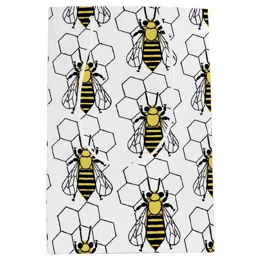Cadeautas - Gele en zwarte bijen (Voorkant)