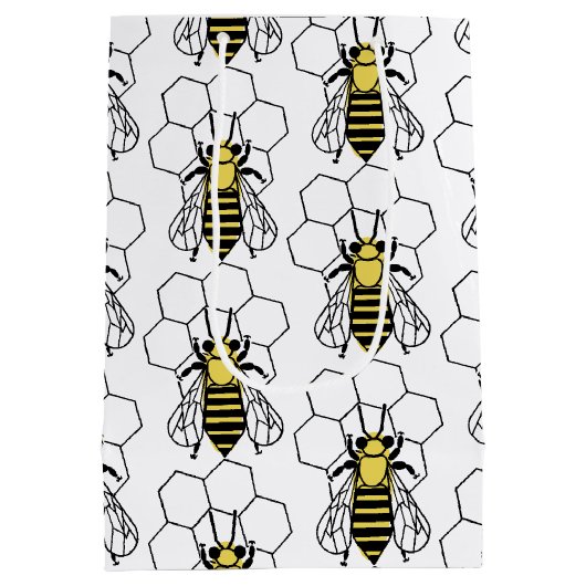 Cadeautas - Gele en zwarte bijen (Achterkant)