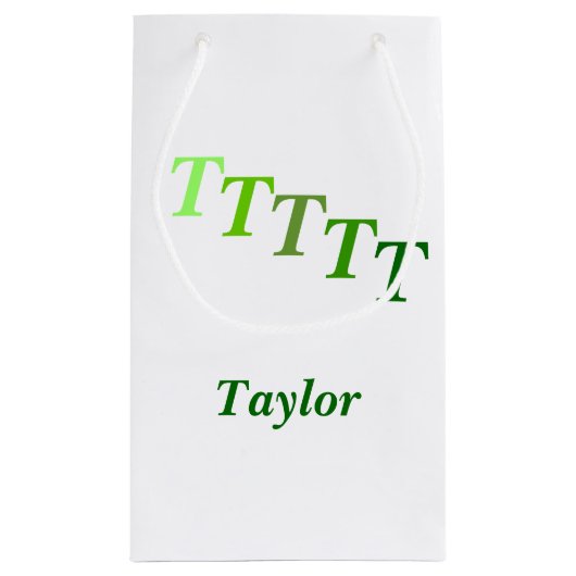 Cadeautas - Gestapte Initialen met naam in groen (Achterkant)