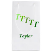 Cadeautas - Gestapte Initialen met naam in groen (Voorkant)