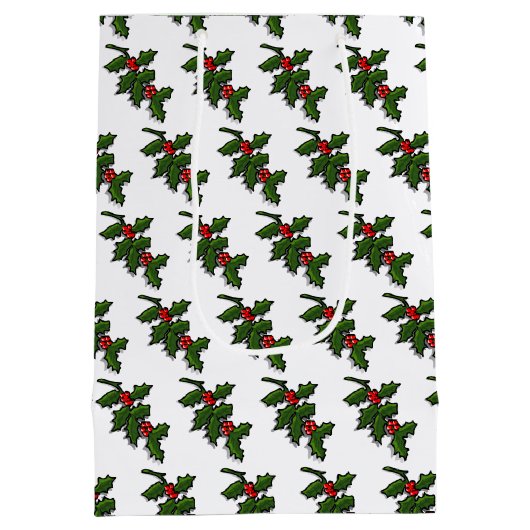 Cadeautas - Holly Leaves and Berries (Achterkant)