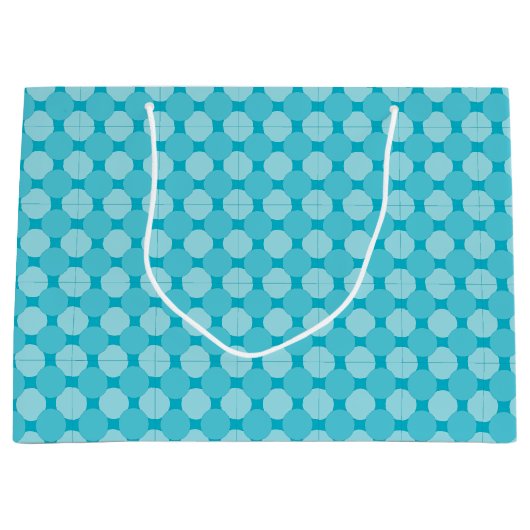 Cadeautas (Lg) - Overlapte cirkels in blauw (Voorkant)