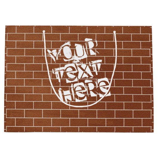 Cadeautas met bakstenen muur en aangepaste tekst (Voorkant)