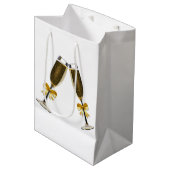 Cadeautas met champagnefluit, cadeautas voor bruil (Voorkant Gekanteld)