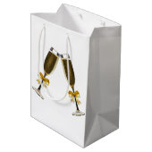 Cadeautas met champagnefluit, cadeautas voor bruil (Achterkant Gekanteld)