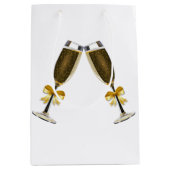 Cadeautas met champagneglas, cadeautas voor huweli (Voorkant)