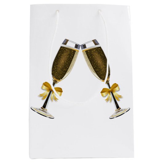 Cadeautas met champagneglas, cadeautas voor huweli (Voorkant)