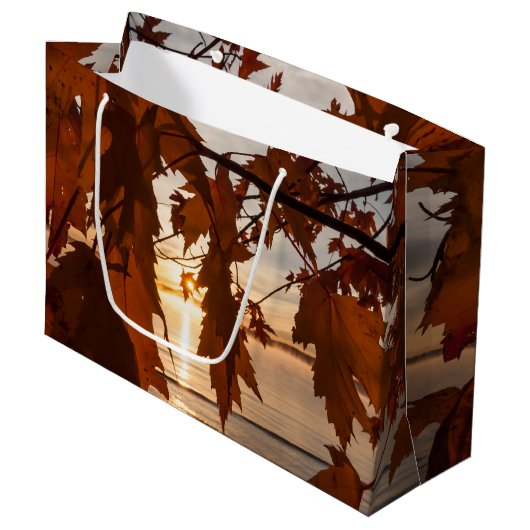 cadeautas met esdoornbladeren (Voorkant Gekanteld)