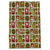 Cadeautas met kerstzegels middelgroot (Voorkant)