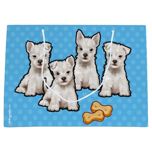 Cadeautas met leuke puppies polka dot design (Voorkant)