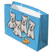 Cadeautas met leuke puppies polka dot design (Achterkant Gekanteld)