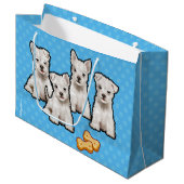 Cadeautas met leuke puppies polka dot design (Voorkant Gekanteld)