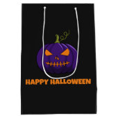 Cadeautas met Paarse pompoen, Happy Halloween (Achterkant)