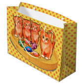 Cadeautas met schattige kittens polka dot design (Achterkant Gekanteld)