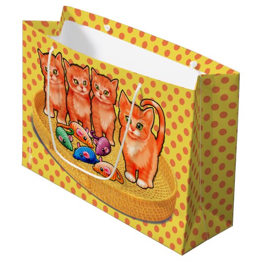 Cadeautas met schattige kittens polka dot design (Voorkant Gekanteld)