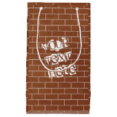 Cadeautas met stenen muur en gepersonaliseerde tek (Voorkant)