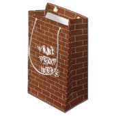 Cadeautas met stenen muur en gepersonaliseerde tek (Voorkant Gekanteld)