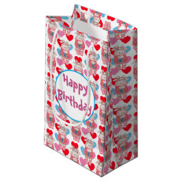 Cadeautas met warme chocolademelk en harten