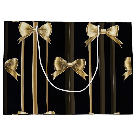 Cadeautas met zwarte basis en gouden boog (Achterkant)