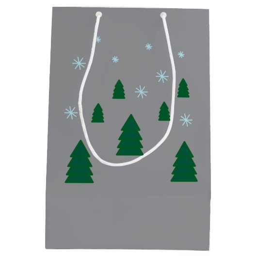 Cadeautas - Pine Forest met sneeuwvlokken (Achterkant)