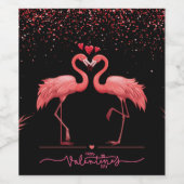 Cadeautas - Roze Flamingo Wijn Etiket (Enkel label)