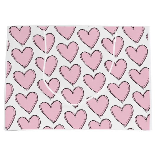 Cadeautas - Roze Hartjes (Voorkant)