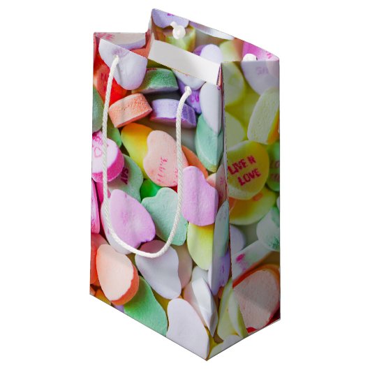 Cadeautas - Snoep conversatie harten (Voorkant Gekanteld)