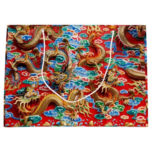 cadeautas van draken met tempel (Voorkant)
