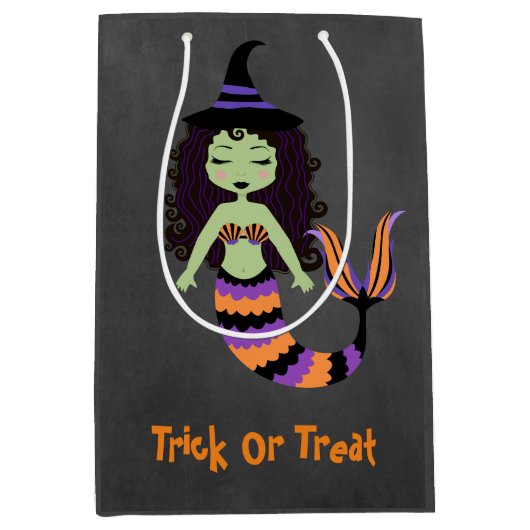 cadeautas voor Halloween Chalkboard Mermaid Witch (Voorkant)