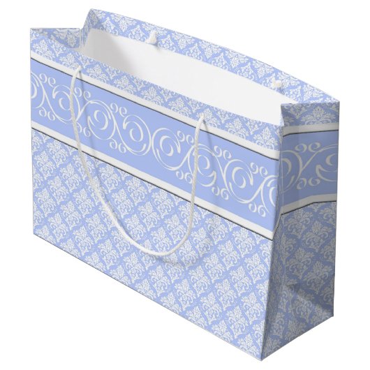 Cadeautas - Wedgewood Blue Damask (Achterkant Gekanteld)