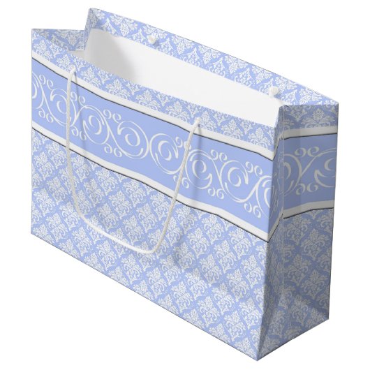 Cadeautas - Wedgewood Blue Damask (Voorkant Gekanteld)