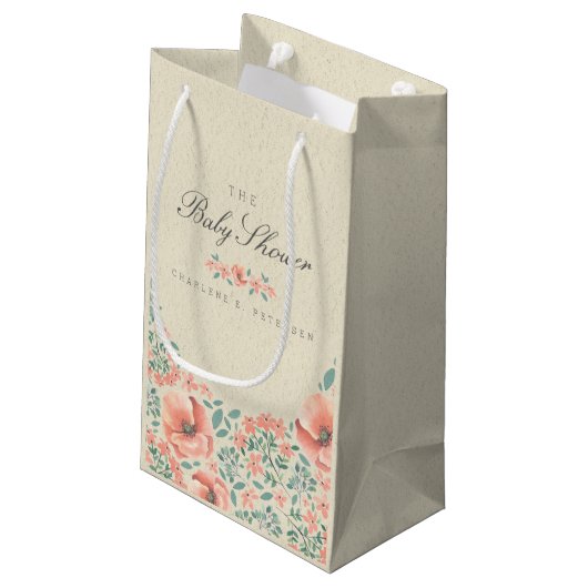 CADEAUTASJE |  Bloemen Storybook Baby shower (Achterkant Gekanteld)