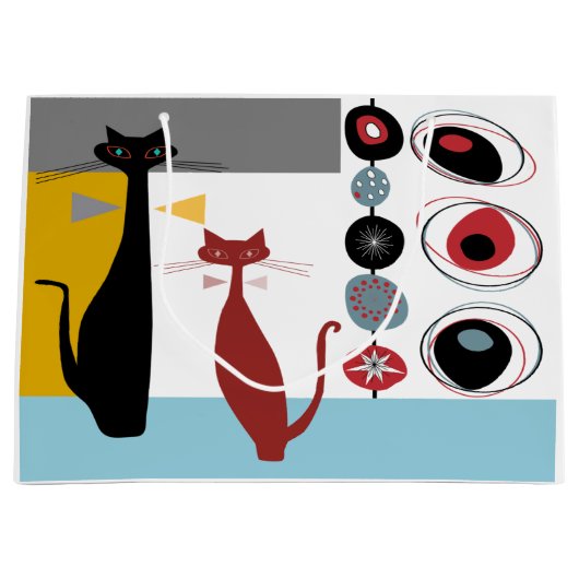 Cadeautasje | Midden-eeuw moderne 2 katten (Voorkant)