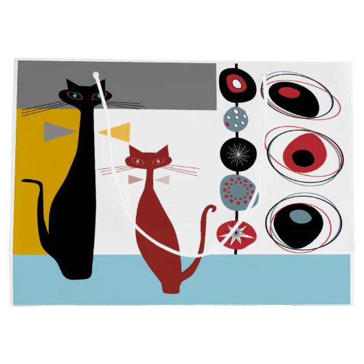 Cadeautasje | Midden-eeuw moderne 2 katten (Achterkant)