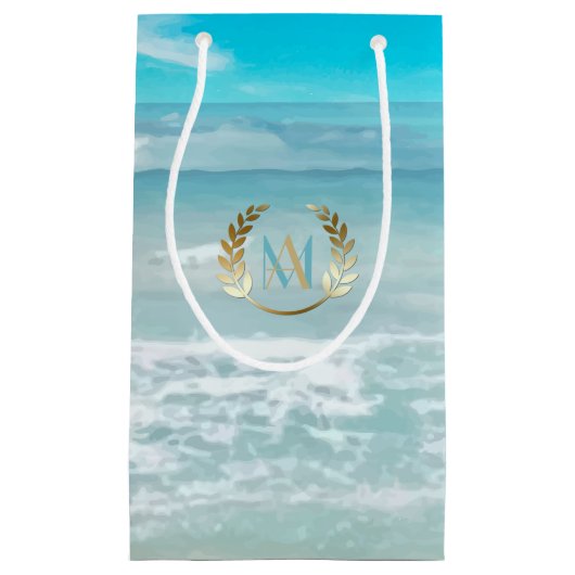 Cadeautasje | Modern monogram Geometrisch strand (Voorkant)