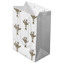 Cadeautasjes | WATERVERF | Antiek rendierpatroon Medium Cadeauzakje