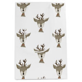 Cadeautasjes | WATERVERF | Antiek rendierpatroon Medium Cadeauzakje (Voorkant)