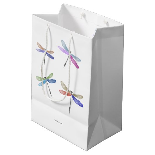 Cadeautasjes | WATERVERF | DragonFly Medium Cadeauzakje (Achterkant Gekanteld)