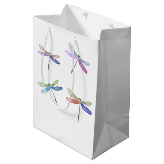 Cadeautasjes | WATERVERF | DragonFly Medium Cadeauzakje (Voorkant Gekanteld)