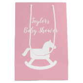 Cadeautassen met baby shower met schommelend paard medium cadeauzakje (Achterkant)