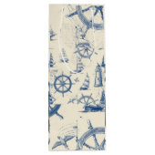 Cadeautassen met nautische details (anker en schip wijn cadeautas (Achterkant)