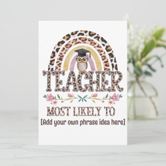 🎓 Cadeautips voor leraren: hoogstwaarschijnlijk A Kaart (Staand voorkant)