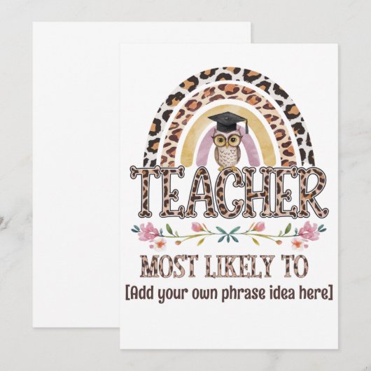 🎓 Cadeautips voor leraren: hoogstwaarschijnlijk A Kaart (Voorkant / Achterkant)