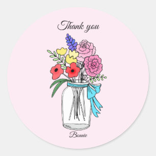 Cadeautje bedankje baby shower verjaardagsfeestje ronde sticker